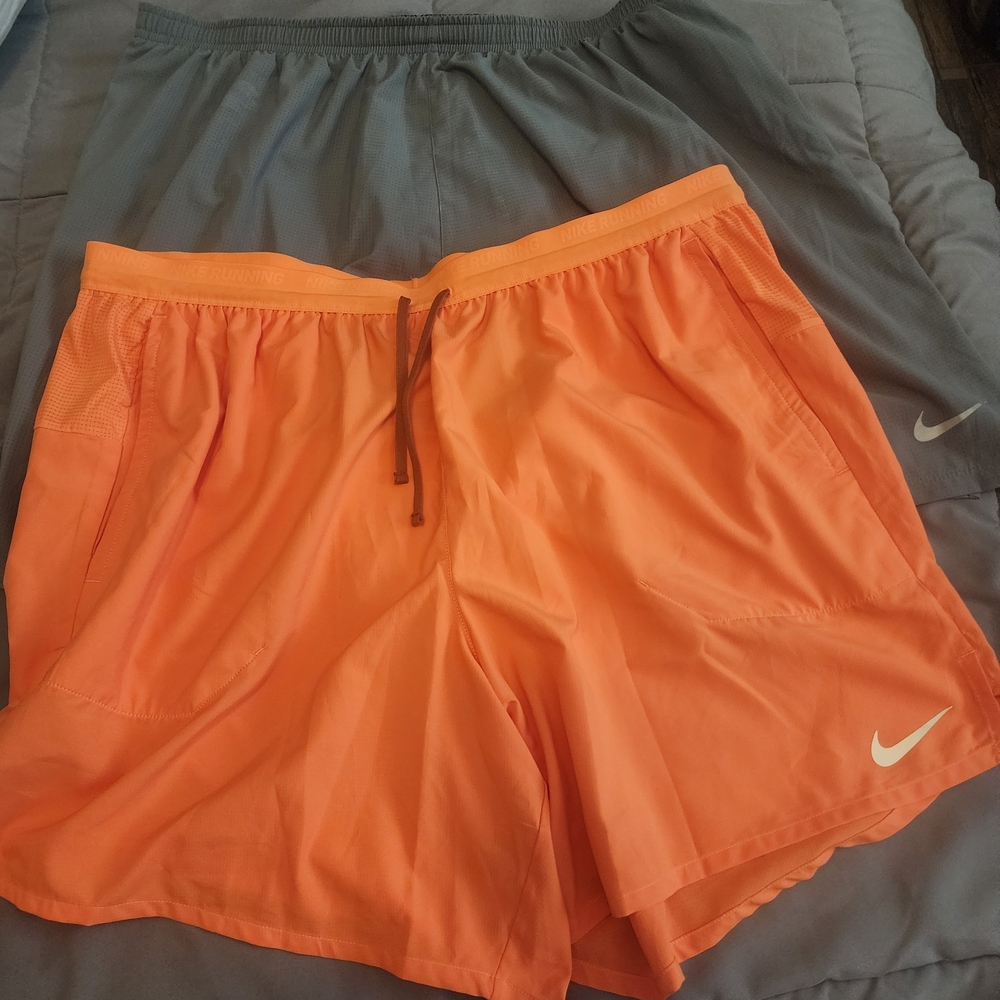Nike Orange & Gray Athletic Shorts Size XXL TWO PAIR